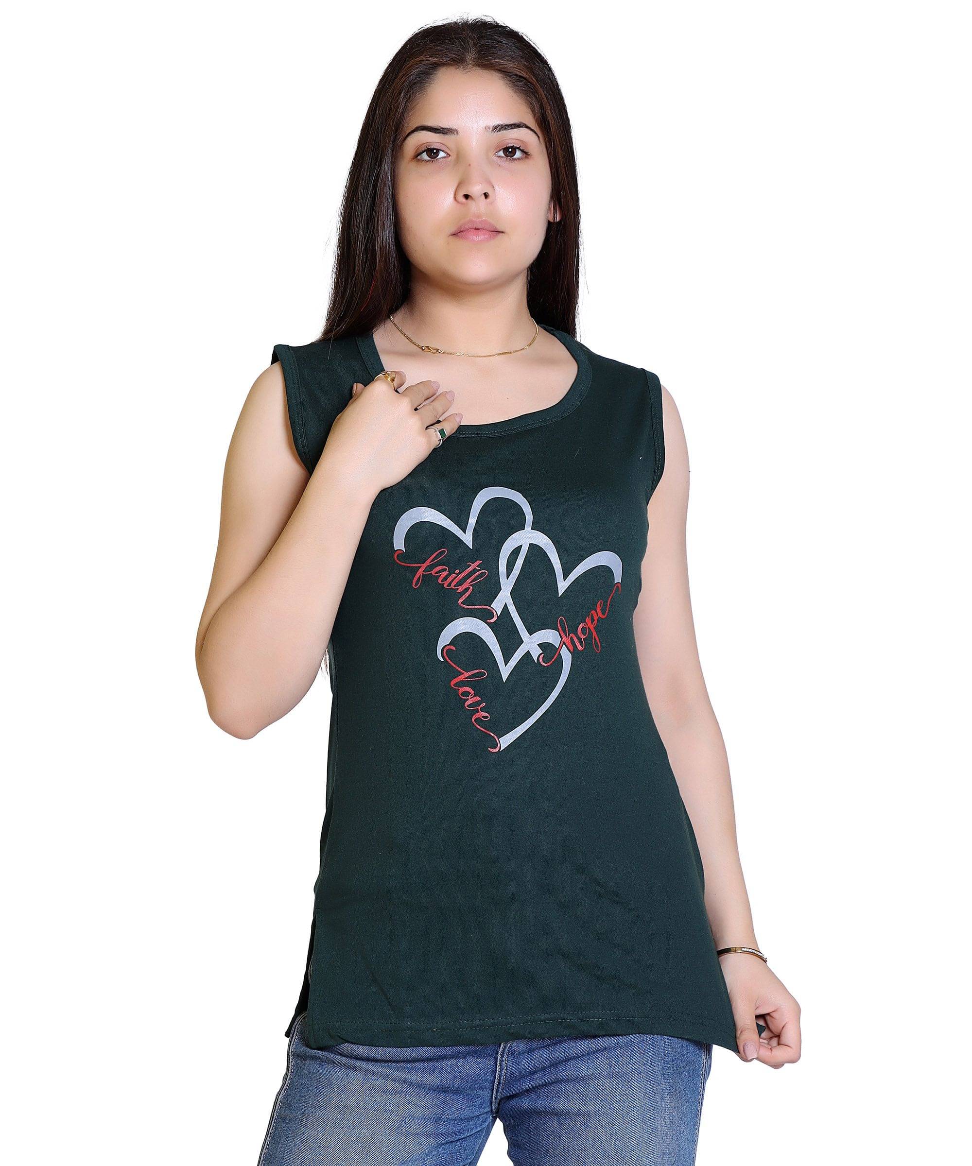 Ogarti Women Cotton Blend Printed Regular Fit Round Neck T-Shirt ( Green ) Ogarti Women Cotton Blend Printed Regular Fit Round Neck T-Shirt ( Green )