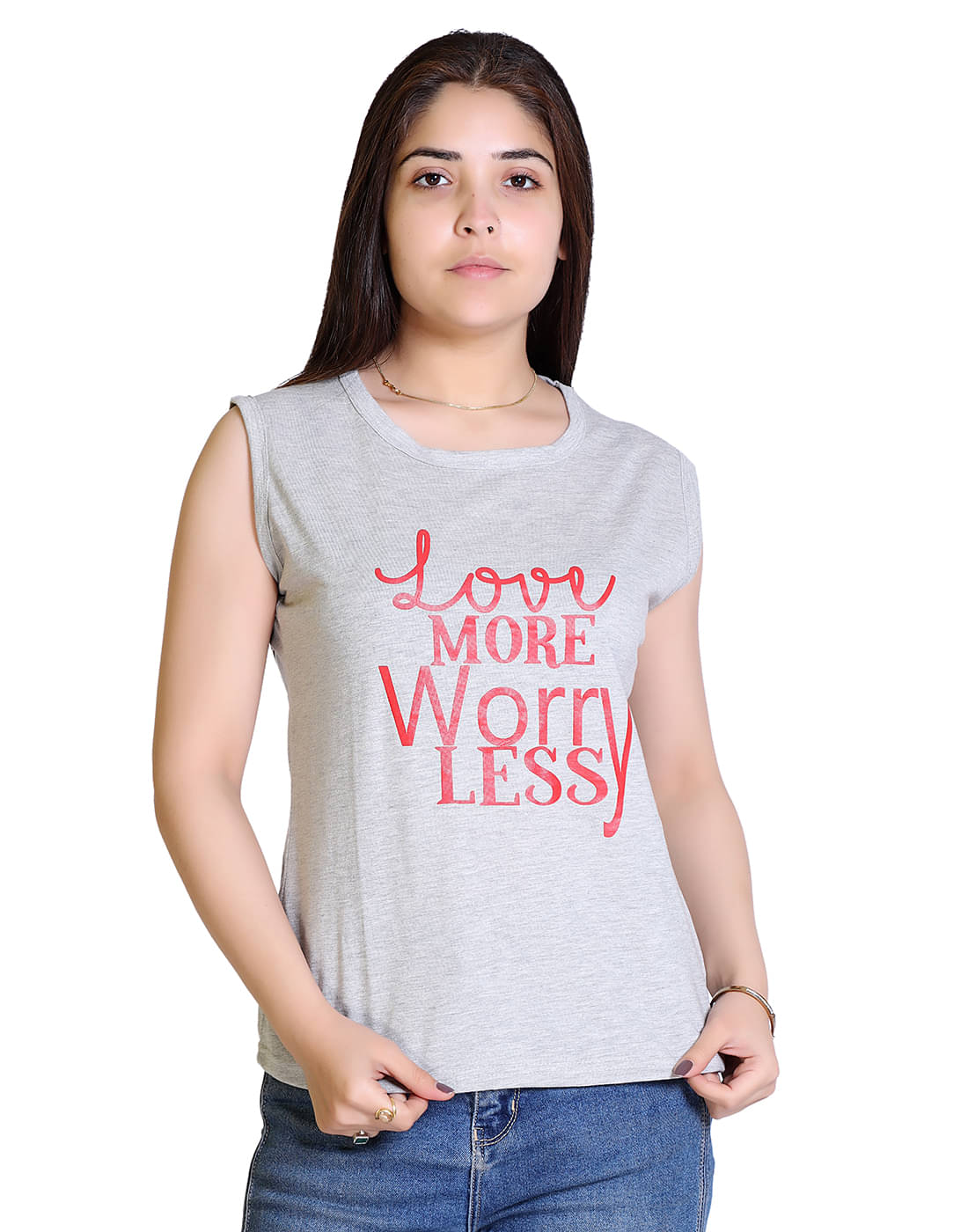 Ogarti Women Cotton Blend Printed Regular Fit Round Neck T-Shirt ( Grey ) Ogarti Women Cotton Blend Printed Regular Fit Round Neck T-Shirt ( Grey )
