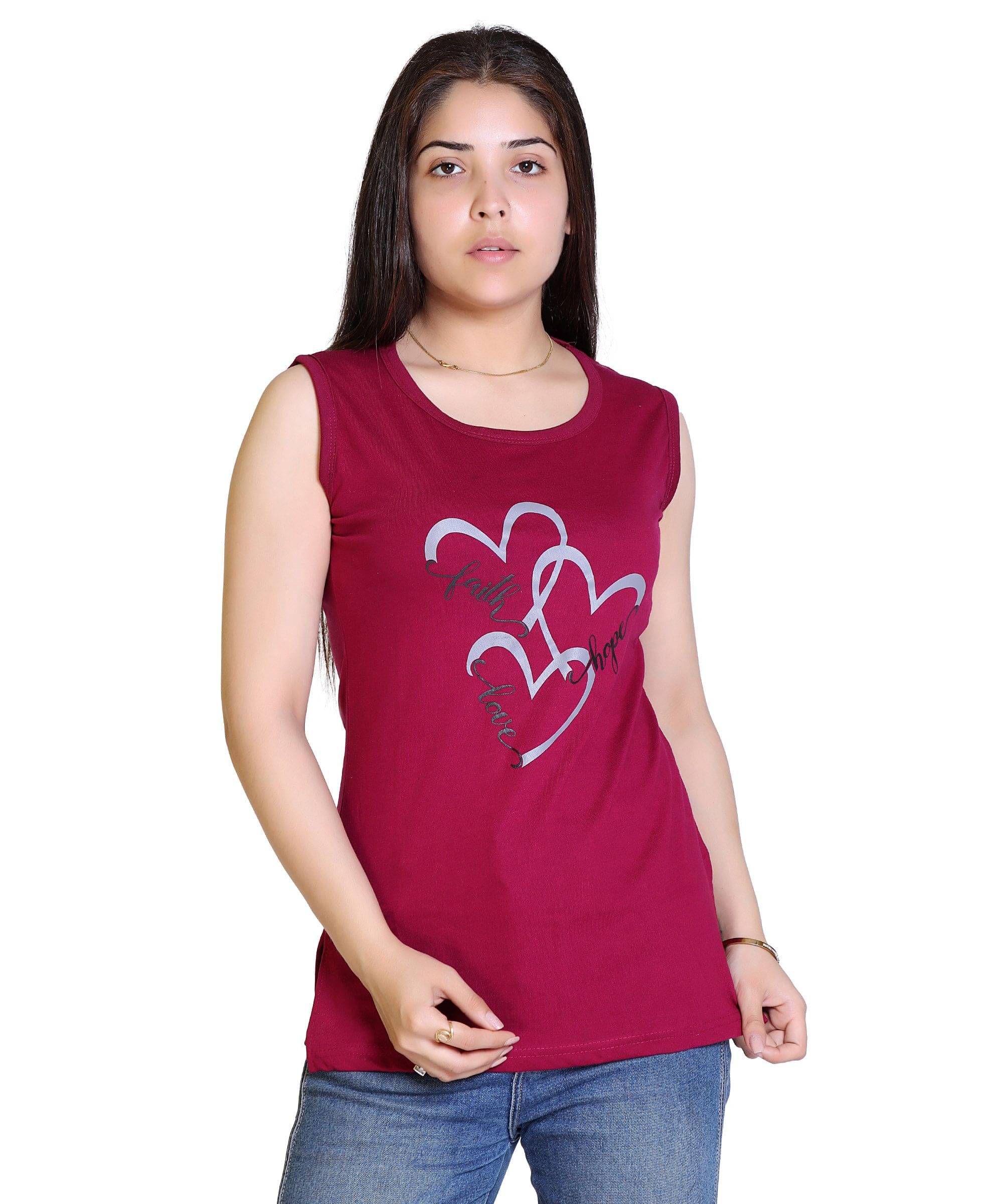 Ogarti Women Cotton Blend Printed Regular Fit Round Neck T-Shirt ( Magenta ) Ogarti Women Cotton Blend Printed Regular Fit Round Neck T-Shirt ( Magenta )