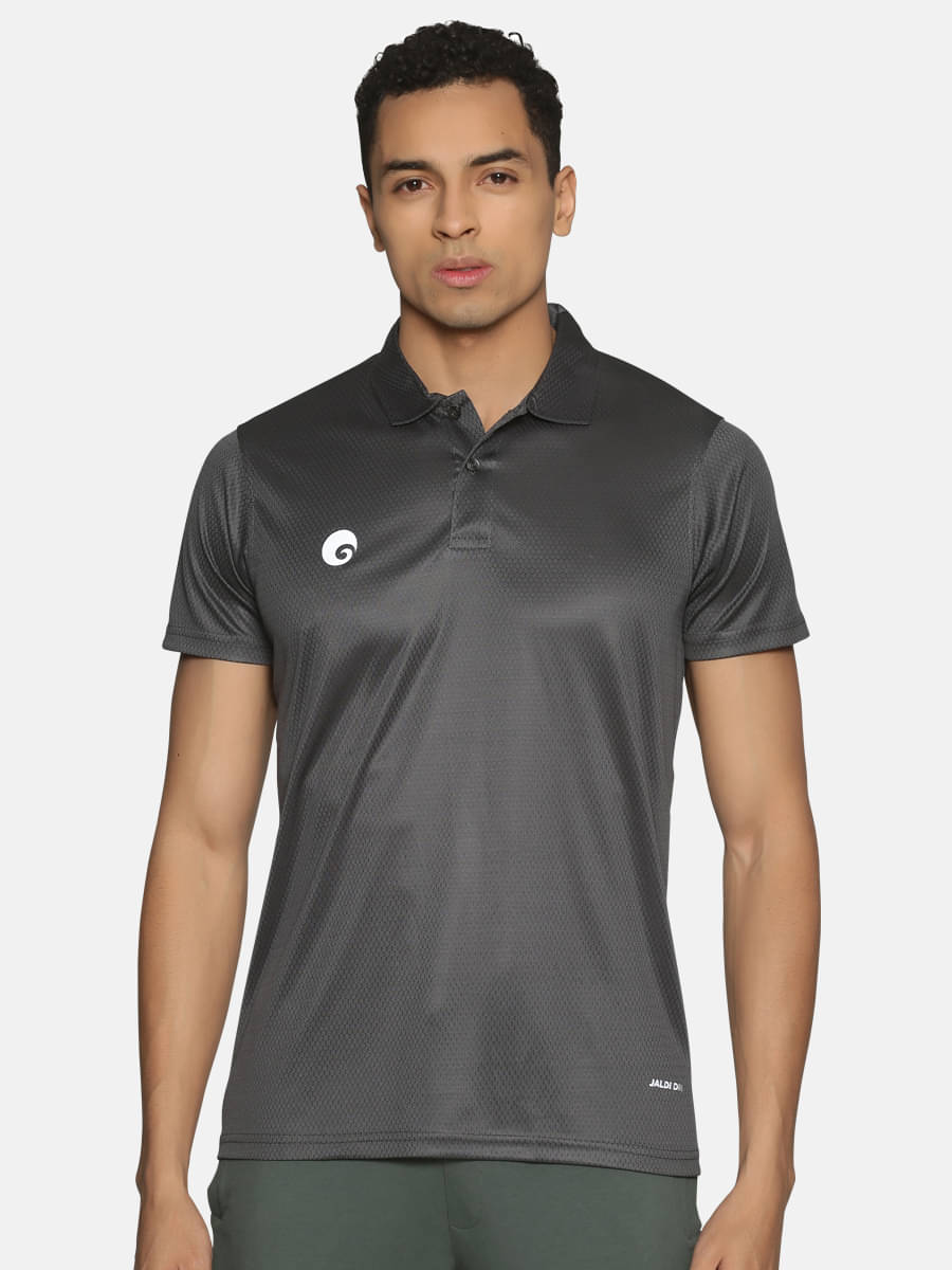 Omtex - Grey Polyester Regular Fit Men's Sports Polo T-Shirt ( Pack of 1 ) Omtex - Grey Polyester Regular Fit Men's Sports Polo T-Shirt ( Pack of 1 )