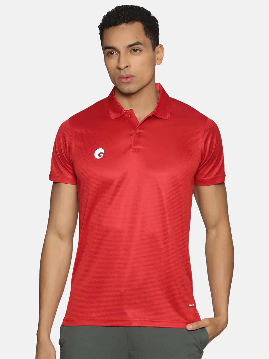 Omtex - Red Polyester Regular Fit Men's Sports Polo T-Shirt ( Pack of 1 )
