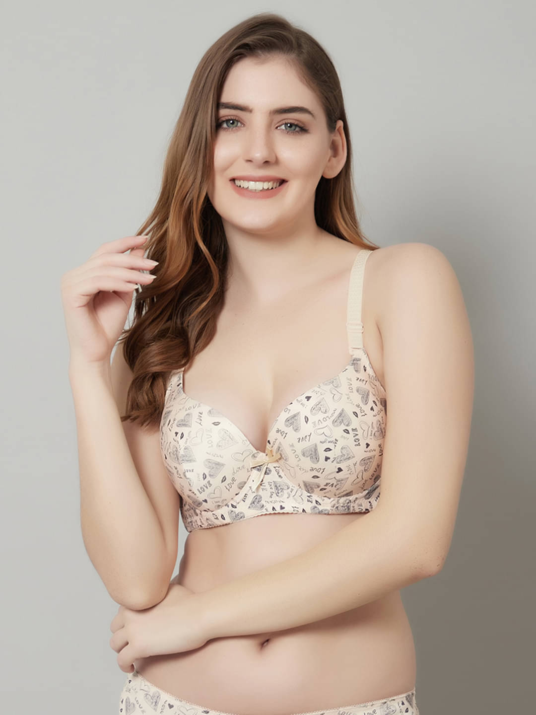 PrettyCat Polyester Lightly Padded Women's T-Shirt Bra ( Beige ) PrettyCat Polyester Lightly Padded Women's T-Shirt Bra ( Beige )