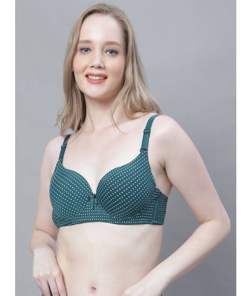 PrettyCat Polyester Lightly Padded Women's T-Shirt Bra ( Green )     			PrettyCat Polyester Lightly Padded Women's T-Shirt Bra ( Green )