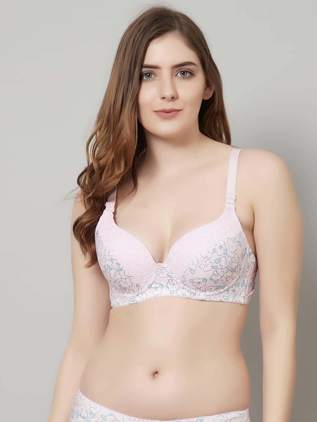     			PrettyCat Polyester Lightly Padded Women's T-Shirt Bra ( Pink )