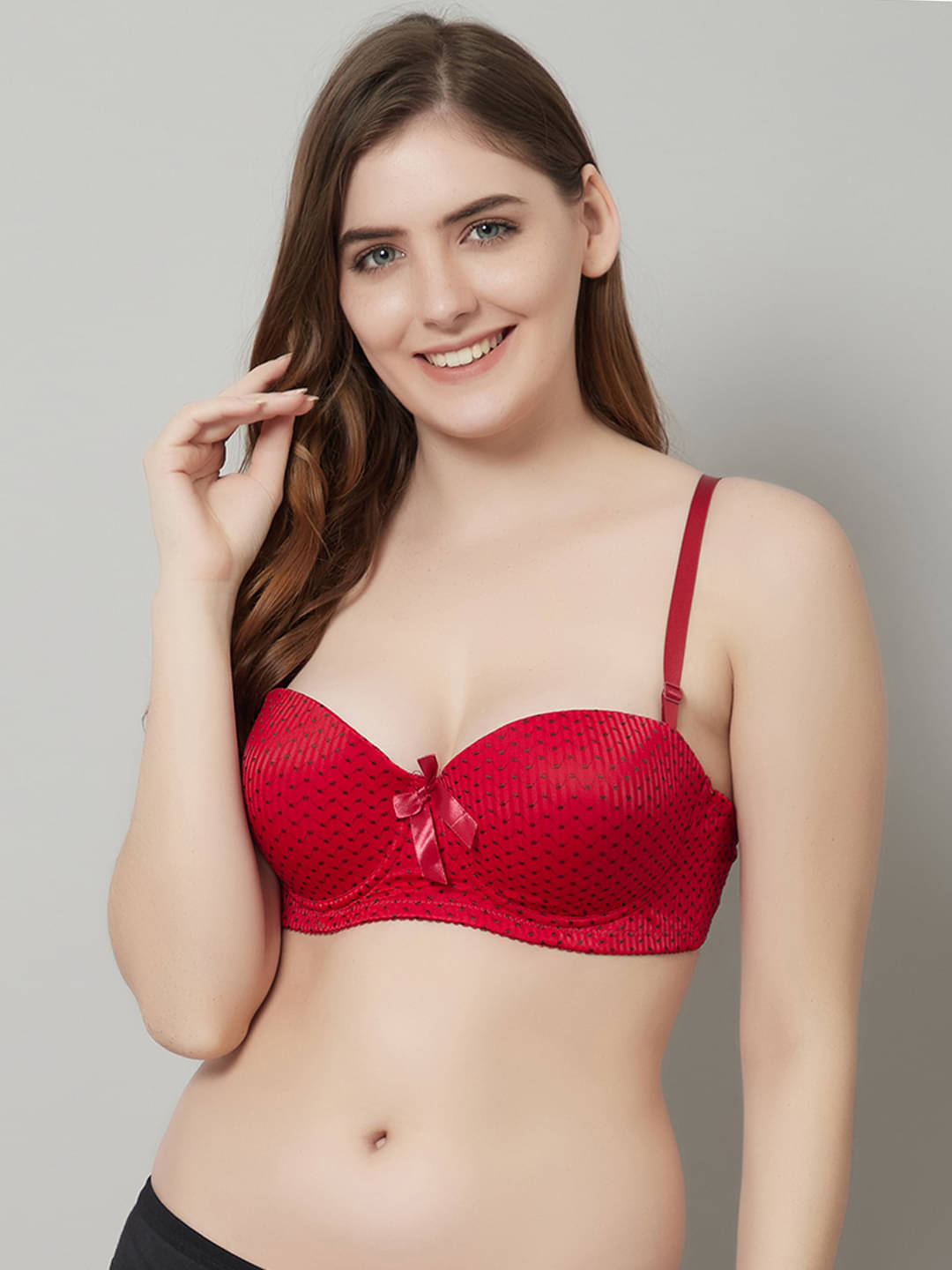 PrettyCat Polyester Lightly Padded Women's Push Up Bra ( Red ) PrettyCat Polyester Lightly Padded Women's Push Up Bra ( Red )