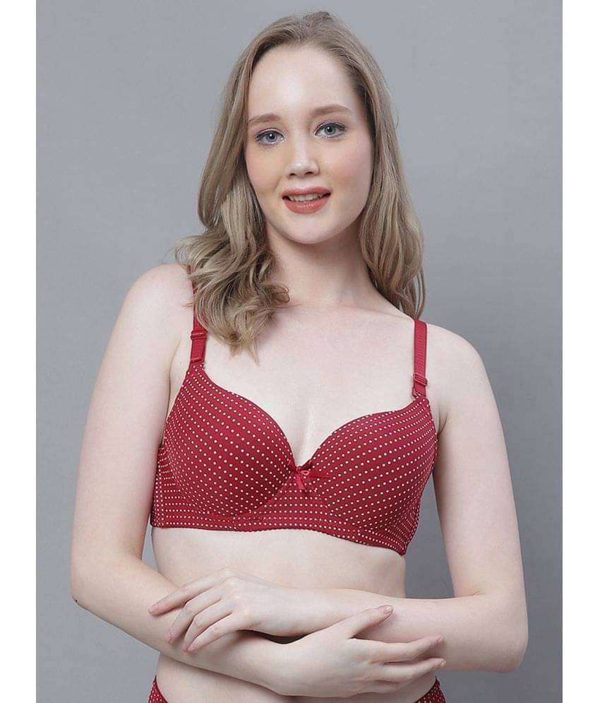 PrettyCat Polyester Lightly Padded Women's T-Shirt Bra ( Red ) PrettyCat Polyester Lightly Padded Women's T-Shirt Bra ( Red )