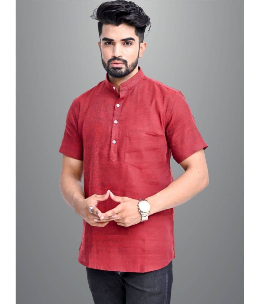 QuaClo - Maroon Cotton Men's Regular Kurta ( Pack of 1 ) - Kurtas & Kurta Sets | Buy online on ZillyBuy