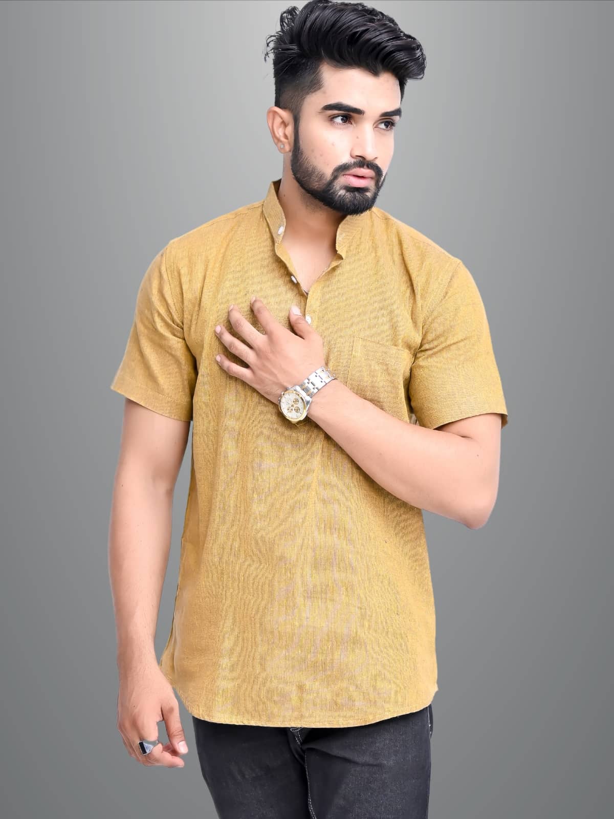 QuaClo - Mustard Cotton Men's Regular Kurta ( Pack of 1 ) - Kurtas & Kurta Sets | Buy online on ZillyBuy