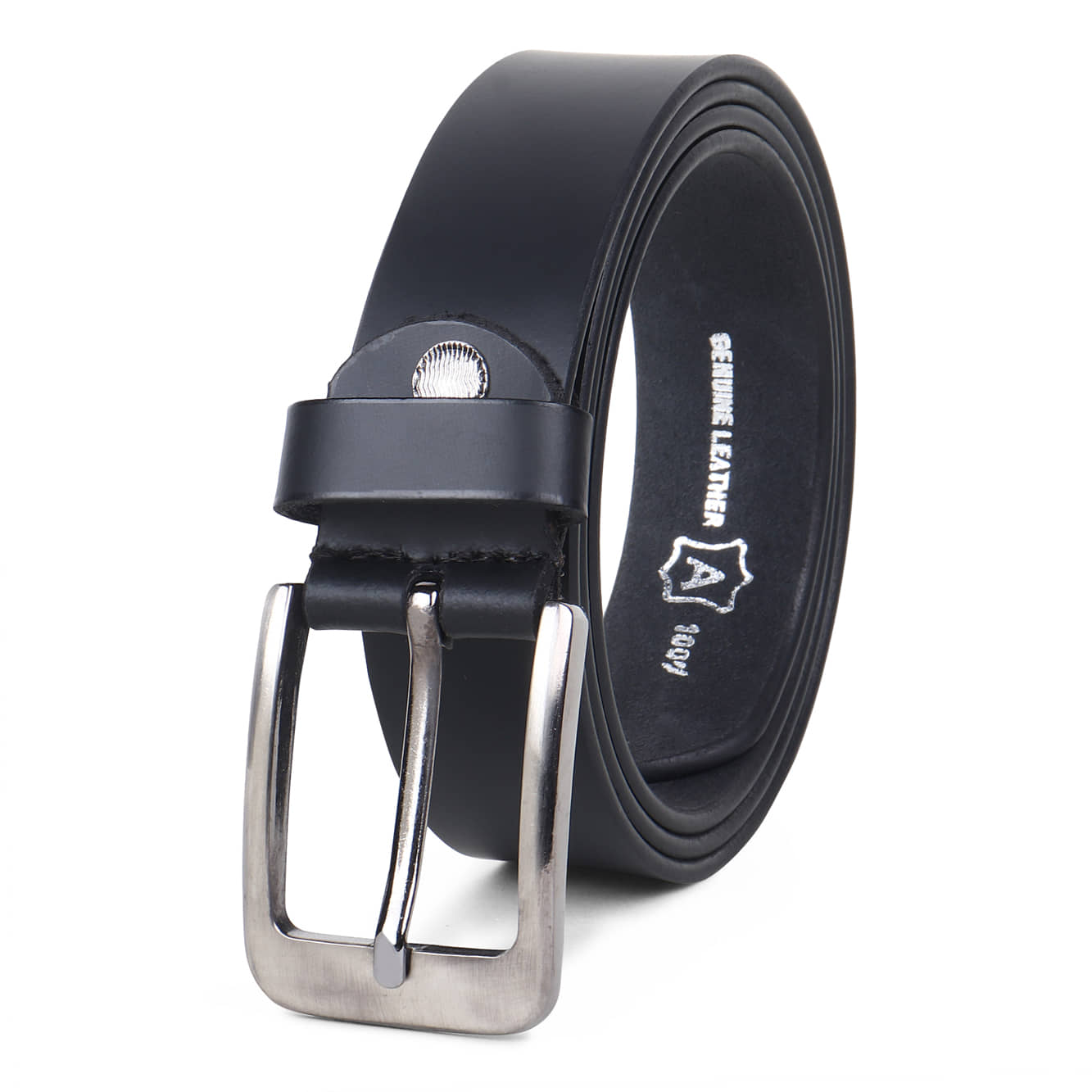 SUNSHOPPING - Black 100% Leather Men's Formal Belt ( Pack of 1 )