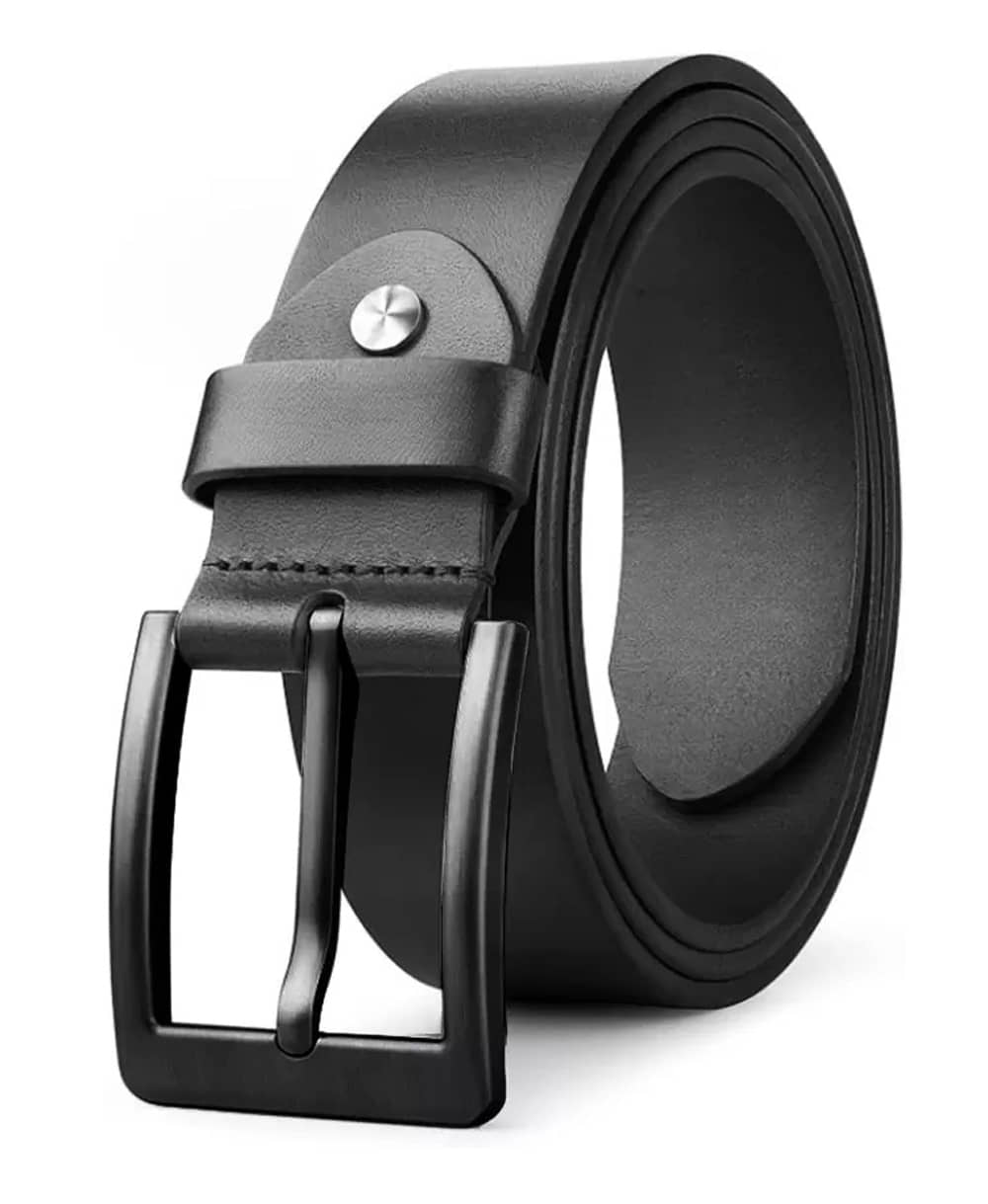 SUNSHOPPING - Black 100% Leather Men's Formal Belt ( Pack of 1 )