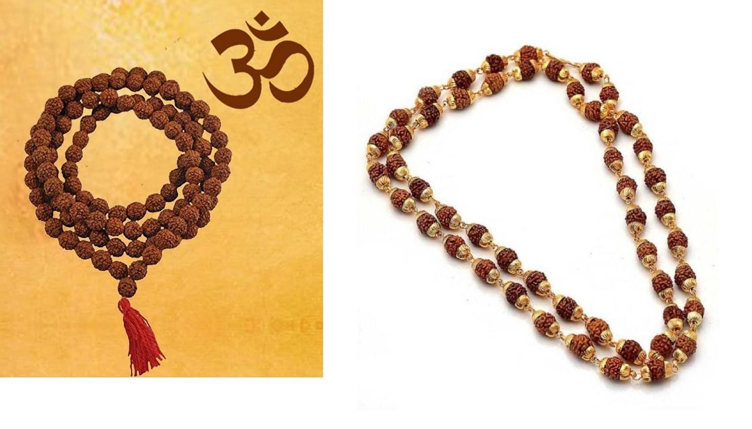     			Shri Astha Vinayak - Combo of Brown Rudraksha Mala With Golden Cap Rudraksha Mala