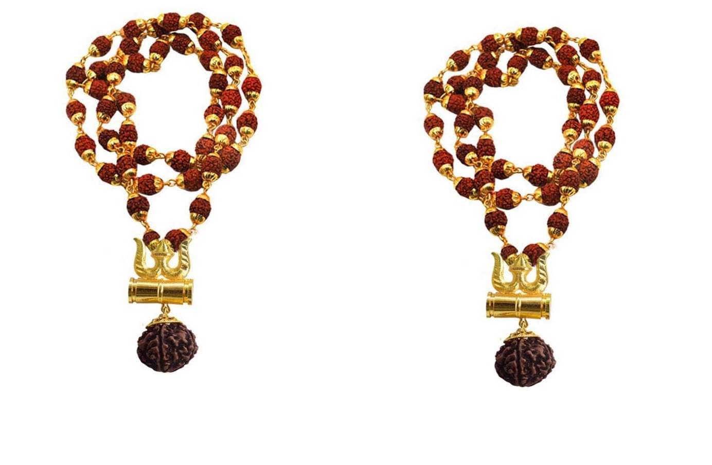 Shri Astha Vinayak - Shiv Trishul Damru Locket Rudraksha Mala ( Pack of 2 ) Shri Astha Vinayak - Shiv Trishul Damru Locket Rudraksha Mala ( Pack of 2 )