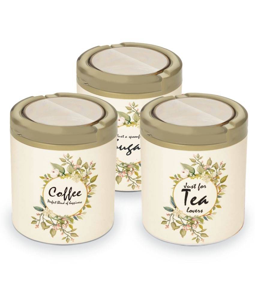 Trueware - STC Tea Sugar Coffee Plastic Brown Tea/Coffee/Sugar Container ( Set of 3 ) Trueware - STC Tea Sugar Coffee Plastic Brown Tea/Coffee/Sugar Container ( Set of 3 )