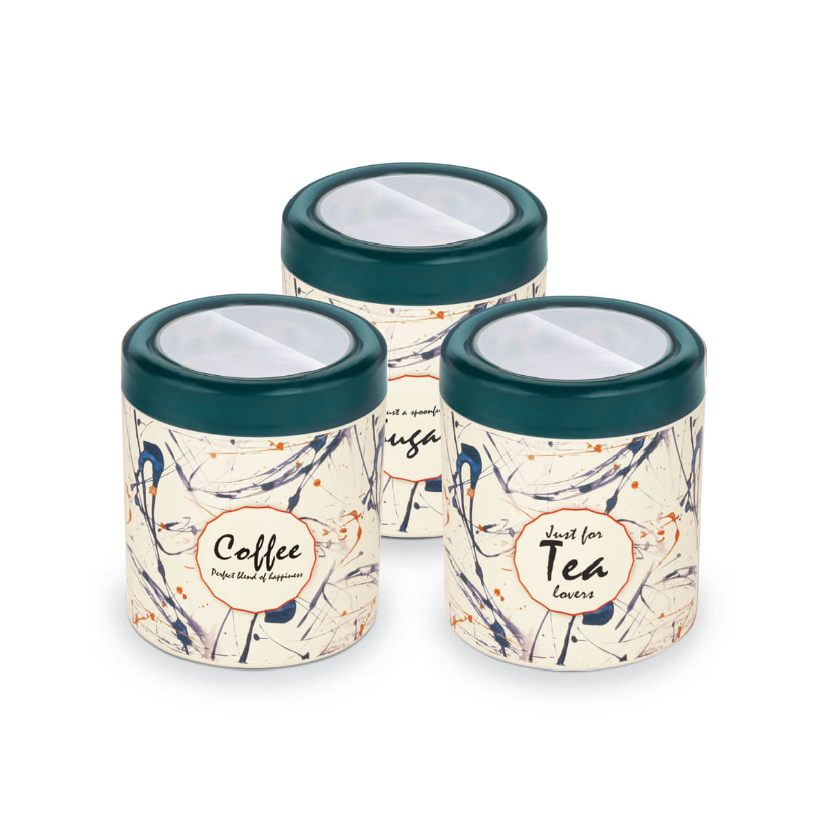     			Trueware - STC Tea Sugar Coffee Plastic Green Tea/Coffee/Sugar Container ( Set of 3 )