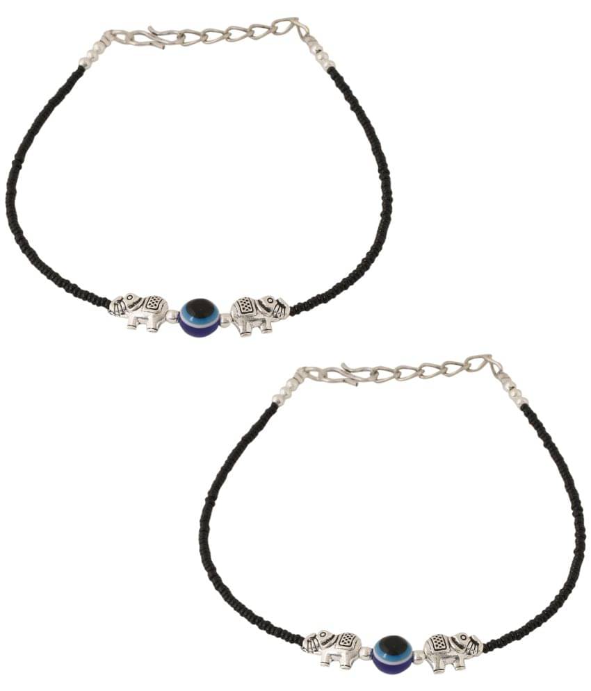 VIRAASI - Black Anklets ( Pack of 1 ) VIRAASI - Black Anklets ( Pack of 1 )