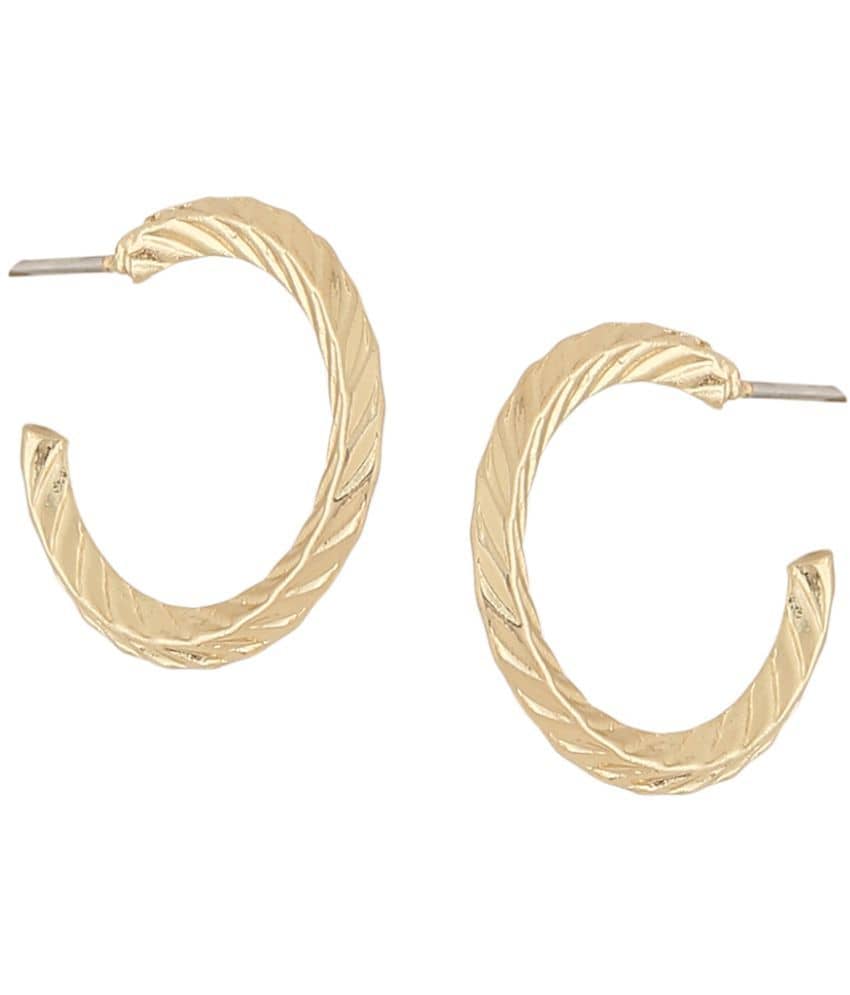 VIRAASI - Golden Hoops Earrings ( Pack of 1 ) - Earrings | Buy online on ZillyBuy