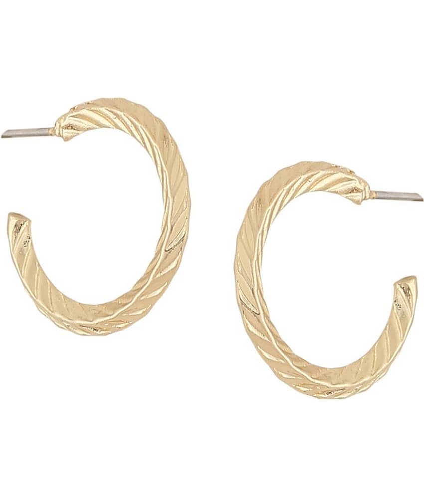 VIRAASI - Golden Hoops Earrings ( Pack of 1 ) - Earrings | Buy online on ZillyBuy