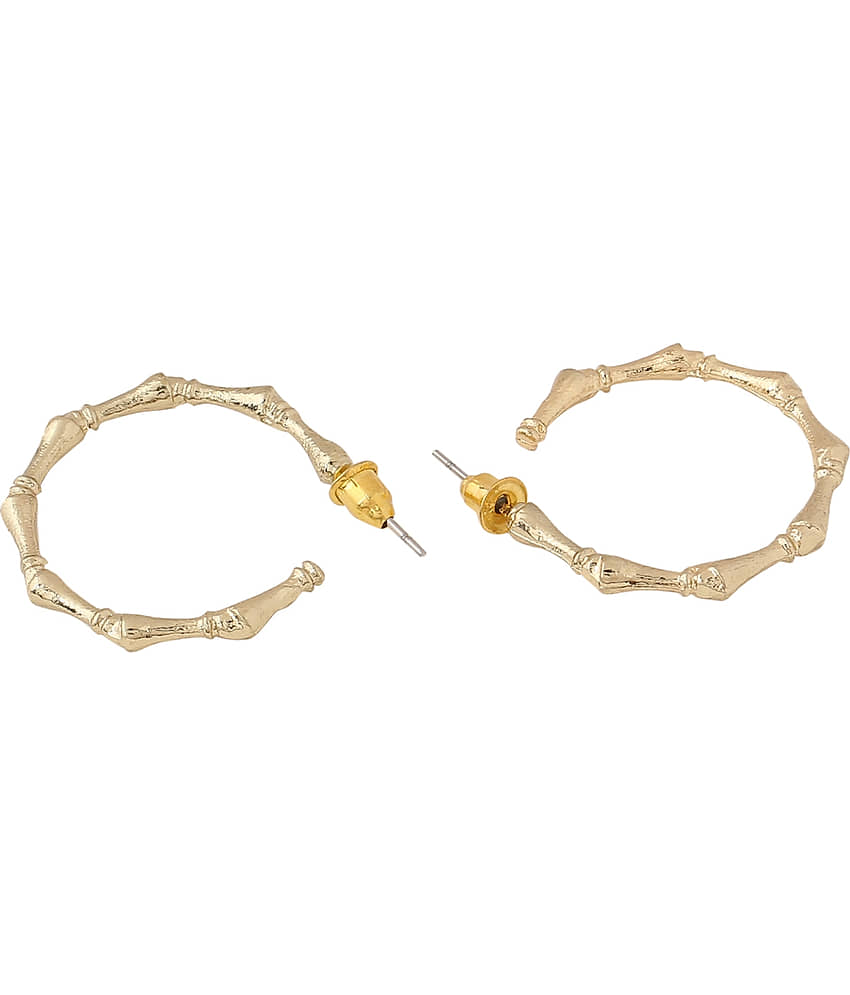 VIRAASI - Golden Hoops Earrings ( Pack of 1 ) - Earrings | Buy online on ZillyBuy