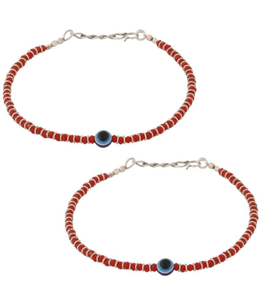     			VIRAASI - Red Anklets ( Pack of 2 )