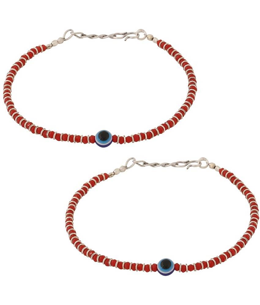VIRAASI - Red Anklets ( Pack of 2 ) - Anklets | Buy online on ZillyBuy
