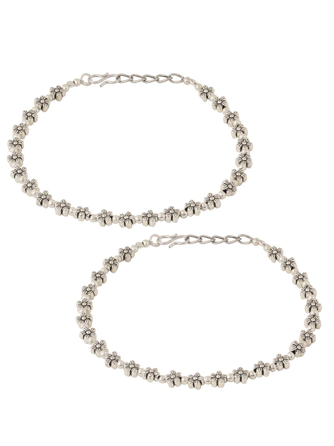 VIRAASI - Silver Anklets ( Pack of 2 ) - Anklets | Buy online on ZillyBuy