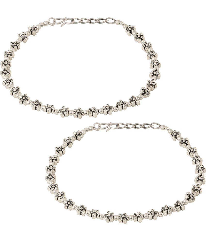 VIRAASI - Silver Anklets ( Pack of 2 ) - Anklets | Buy online on ZillyBuy