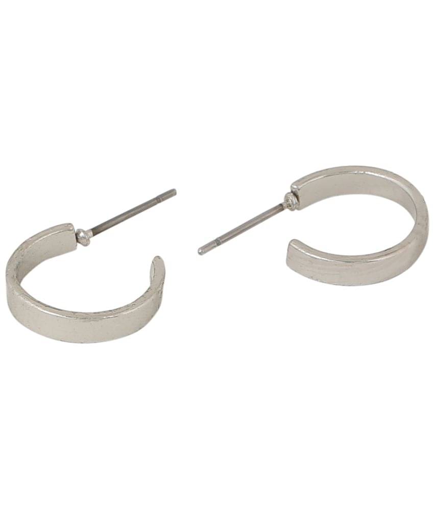     			VIRAASI - Silver Hoops Earrings ( Pack of 1 )