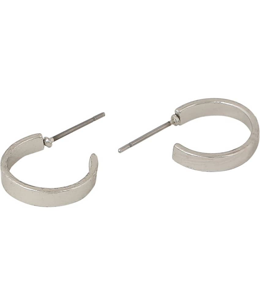 VIRAASI - Silver Hoops Earrings ( Pack of 1 ) - Earrings | Buy online on ZillyBuy