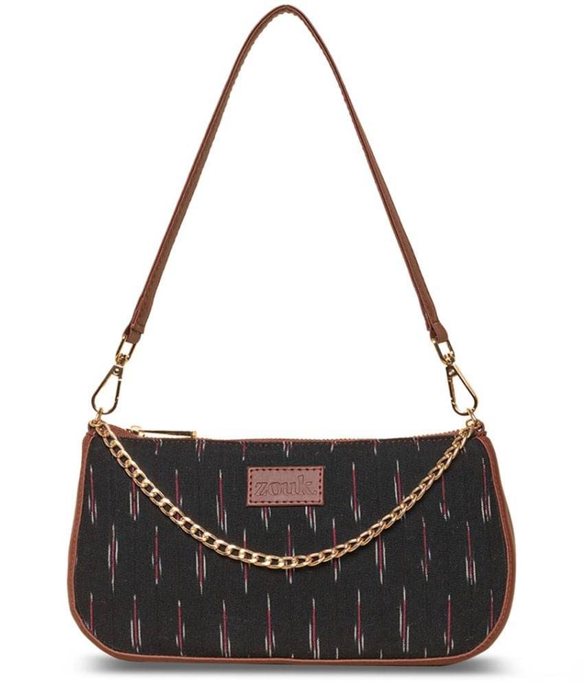     			Zouk Shoulder Bag Jute Set of 1 ( Black )