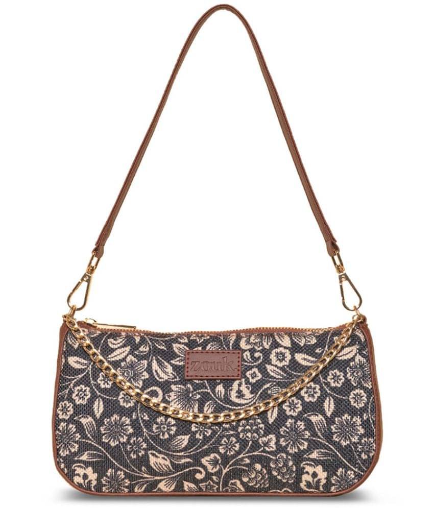     			Zouk Shoulder Bag Jute Set of 1 ( Black )