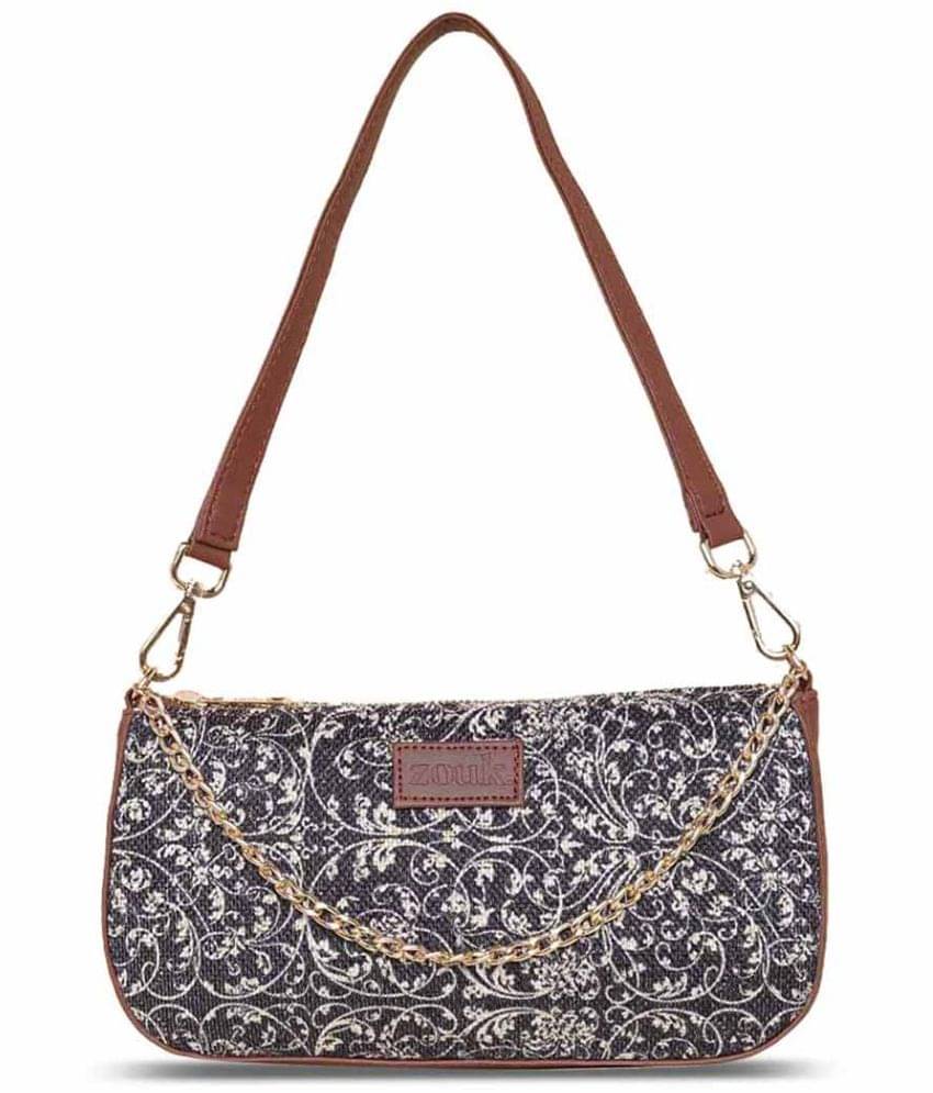     			Zouk Shoulder Bag Jute Set of 1 ( Black )