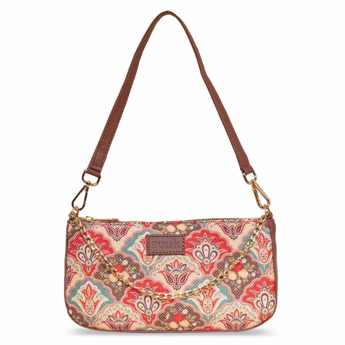     			Zouk Shoulder Bag Jute Set of 1 ( Multicolor )