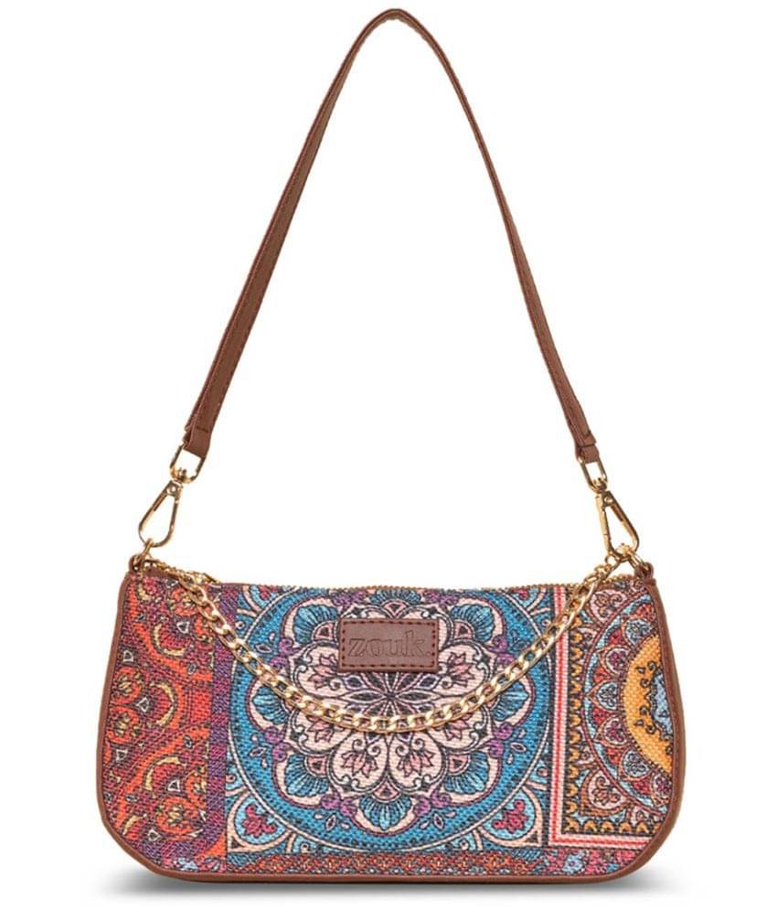     			Zouk Shoulder Bag Jute Set of 1 ( Multicolor )