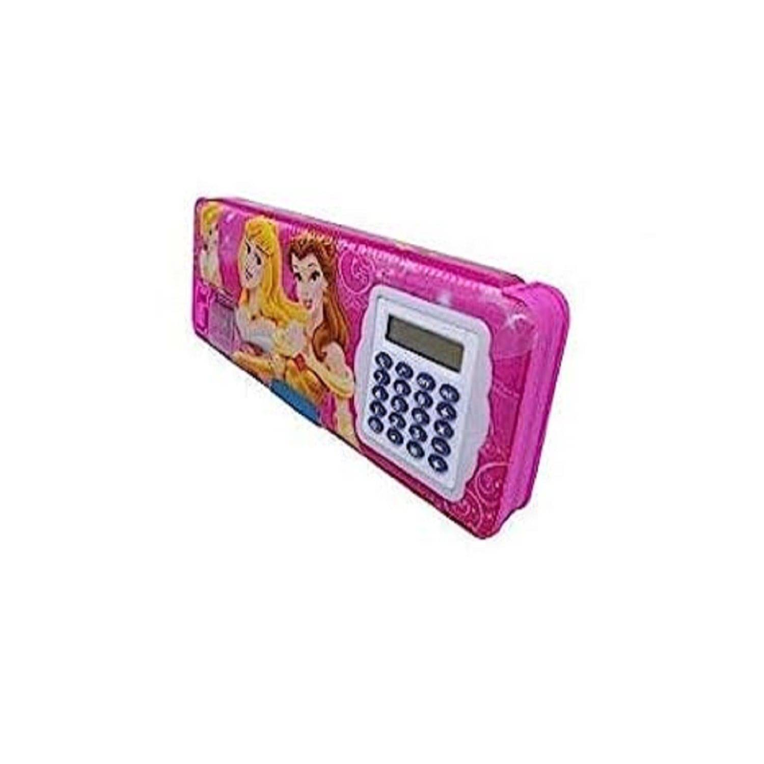     			Double-Sided Plastic Pencil Box/Case with a Geometry Calculator/Calci and Dual Sharpener for Kids/Best Stationary Gift Items for kids (Pack of 1)