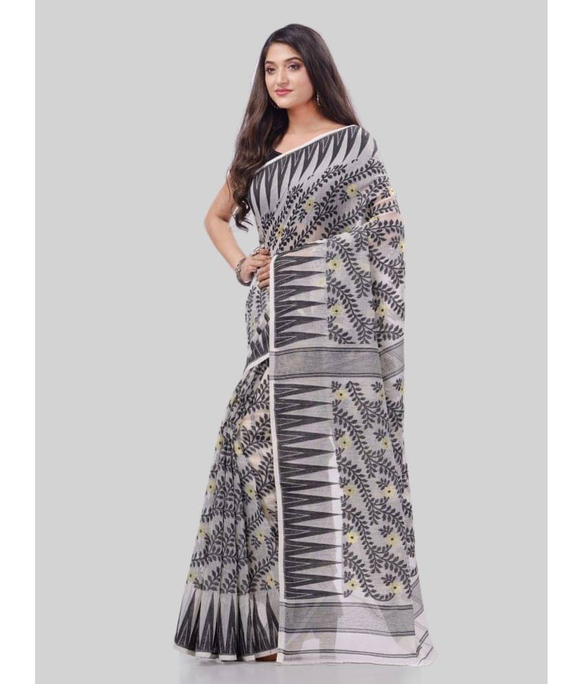     			Desh Bidesh Cotton Woven Saree Without Blouse Piece ( Black )