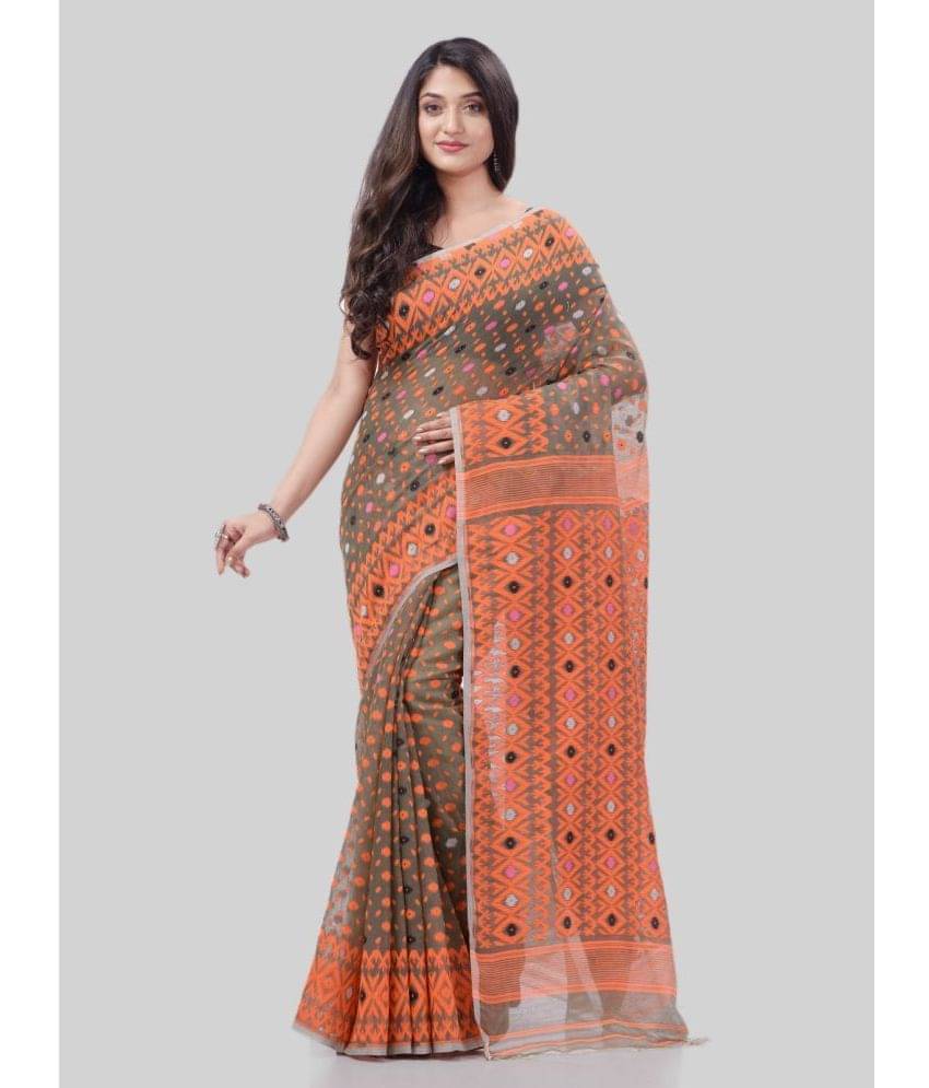 Desh Bidesh Cotton Woven Saree Without Blouse Piece ( Grey ) Desh Bidesh Cotton Woven Saree Without Blouse Piece ( Grey )