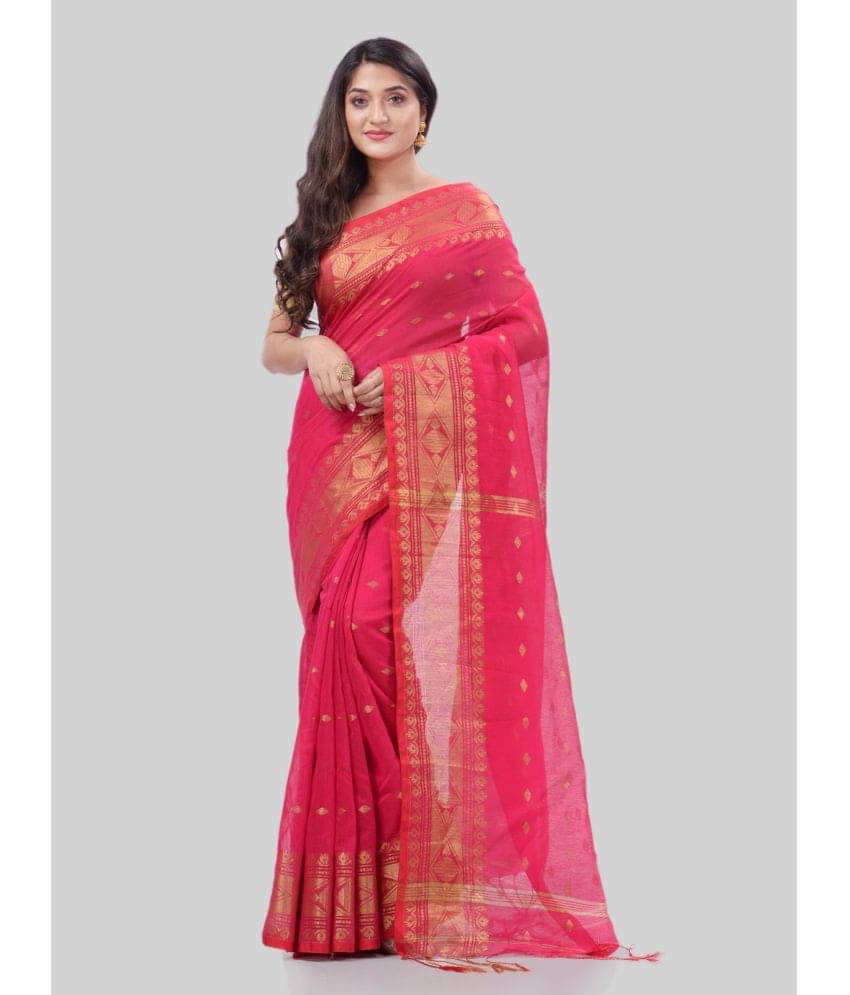 Desh Bidesh Cotton Silk Woven Saree With Unstitched Blouse Piece ( Pink ) Desh Bidesh Cotton Silk Woven Saree With Unstitched Blouse Piece ( Pink )