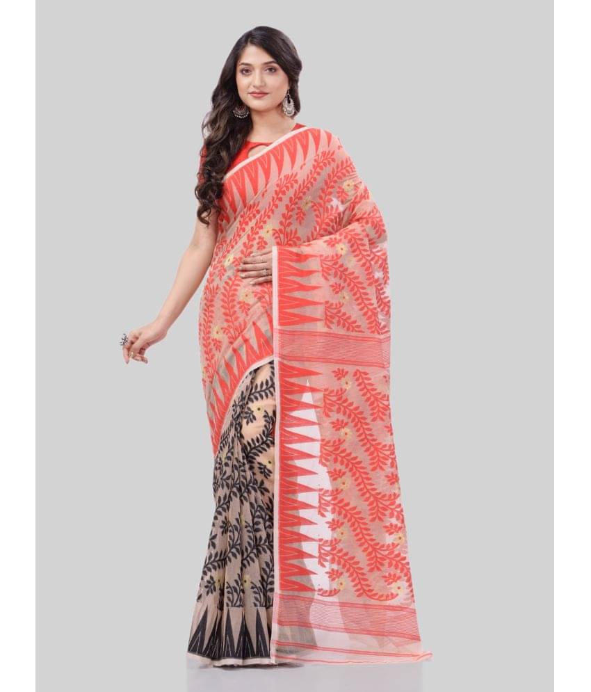 Desh Bidesh Cotton Woven Saree Without Blouse Piece ( Red ) Desh Bidesh Cotton Woven Saree Without Blouse Piece ( Red )