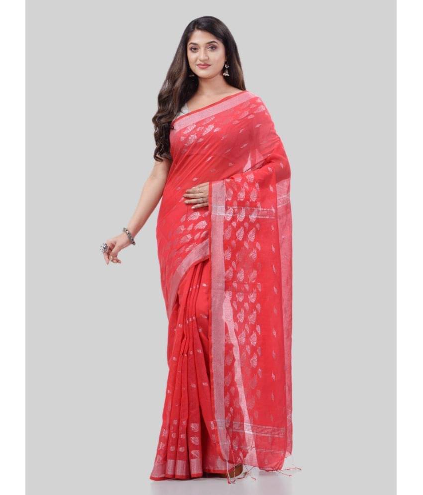     			Desh Bidesh Cotton Silk Woven Saree With Unstitched Blouse Piece ( Red )