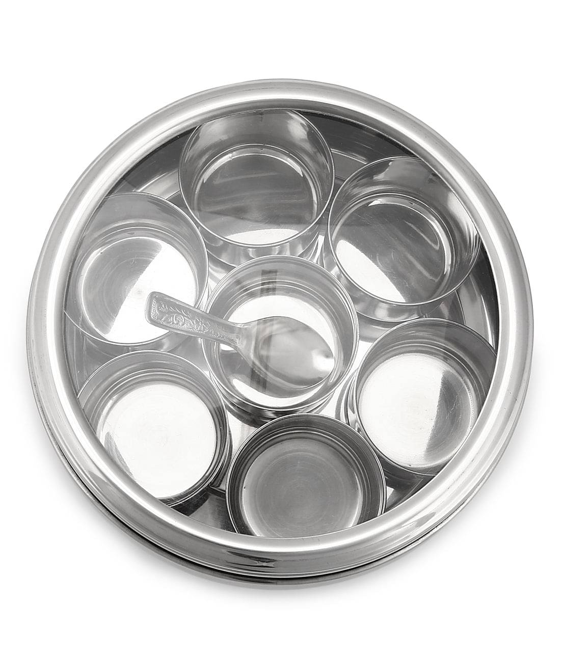    			Dynore - See Through Box Steel Silver Spice Container ( Set of 1 )