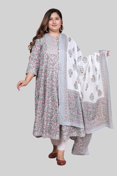 miravan - Blue Cotton Women's Anarkali Kurti ( Pack of 1 ) - Kurtis, Tunics | Buy online on ZillyBuy
