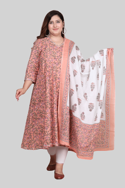 miravan - Orange Cotton Women's Anarkali Kurti ( Pack of 1 ) - Kurtis, Tunics | Buy online on ZillyBuy