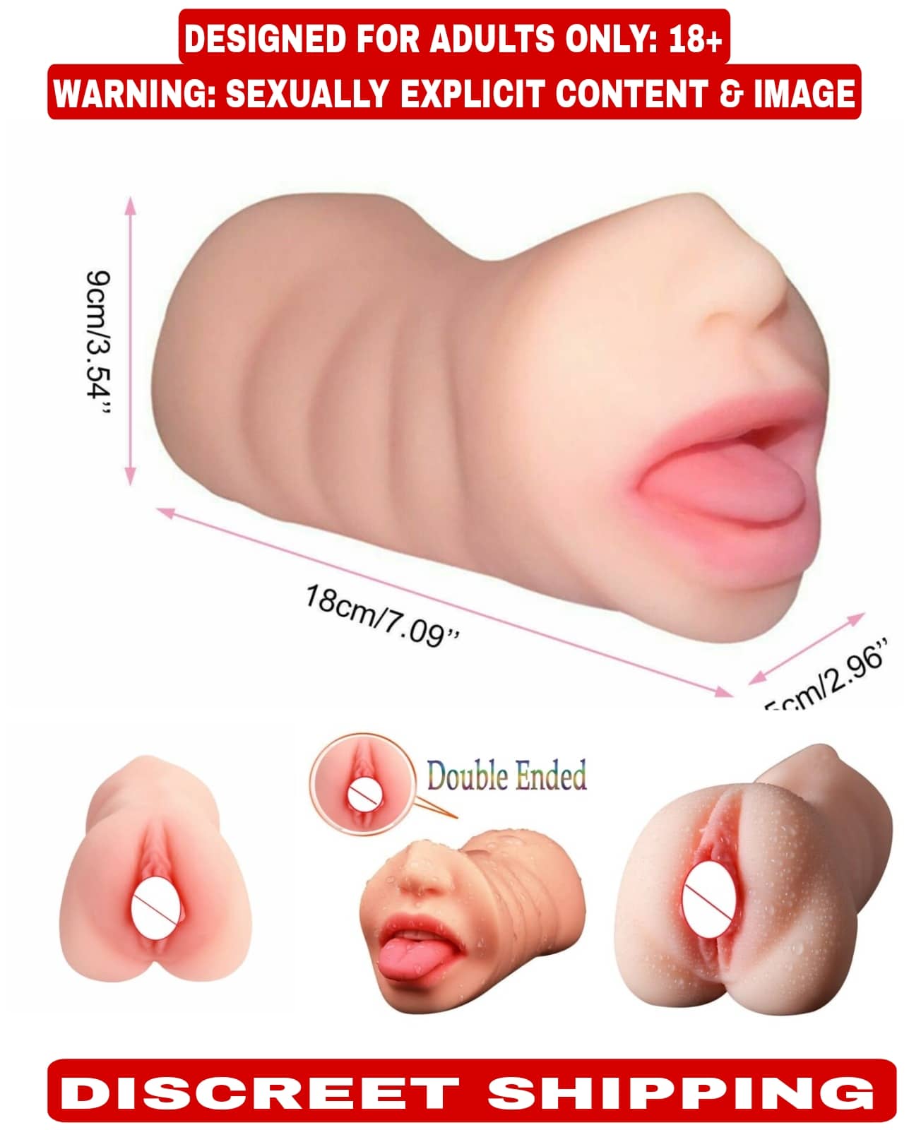 2 In 1 Mouth + Vagina - 3D Pocket Pussy - Blow Job - Indian Dark Male Masturbator Sex Toy For Men By KAMAHOUSE
