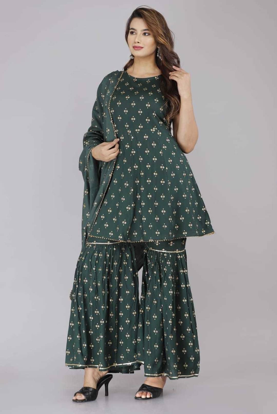 ASHISH PRINT - Green Frock Style Rayon Women's Stitched Salwar Suit ( Pack of 1 ) ASHISH PRINT - Green Frock Style Rayon Women's Stitched Salwar Suit ( Pack of 1 )