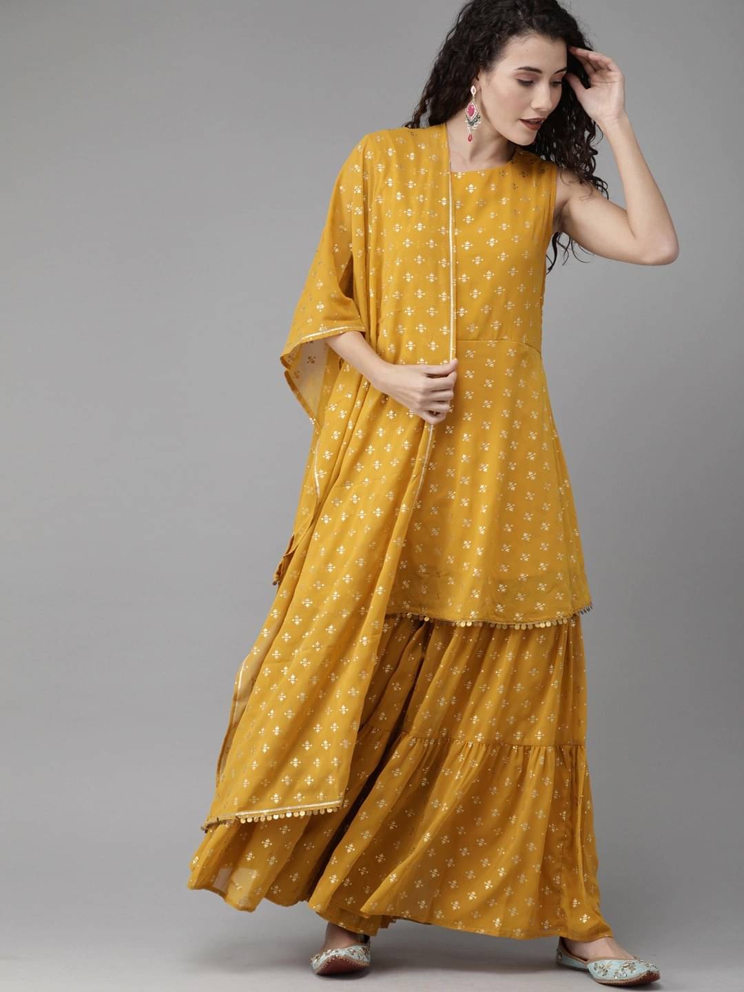 ASHISH PRINT - Mustard Frock Style Rayon Women's Stitched Salwar Suit ( Pack of 1 ) ASHISH PRINT - Mustard Frock Style Rayon Women's Stitched Salwar Suit ( Pack of 1 )