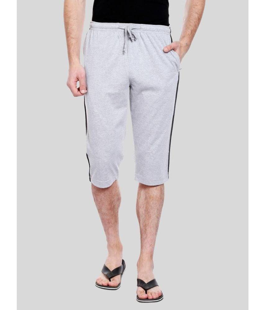 Allocate - Grey Melange Cotton Blend Men's Three-Fourths ( Pack of 1 ) Allocate - Grey Melange Cotton Blend Men's Three-Fourths ( Pack of 1 )