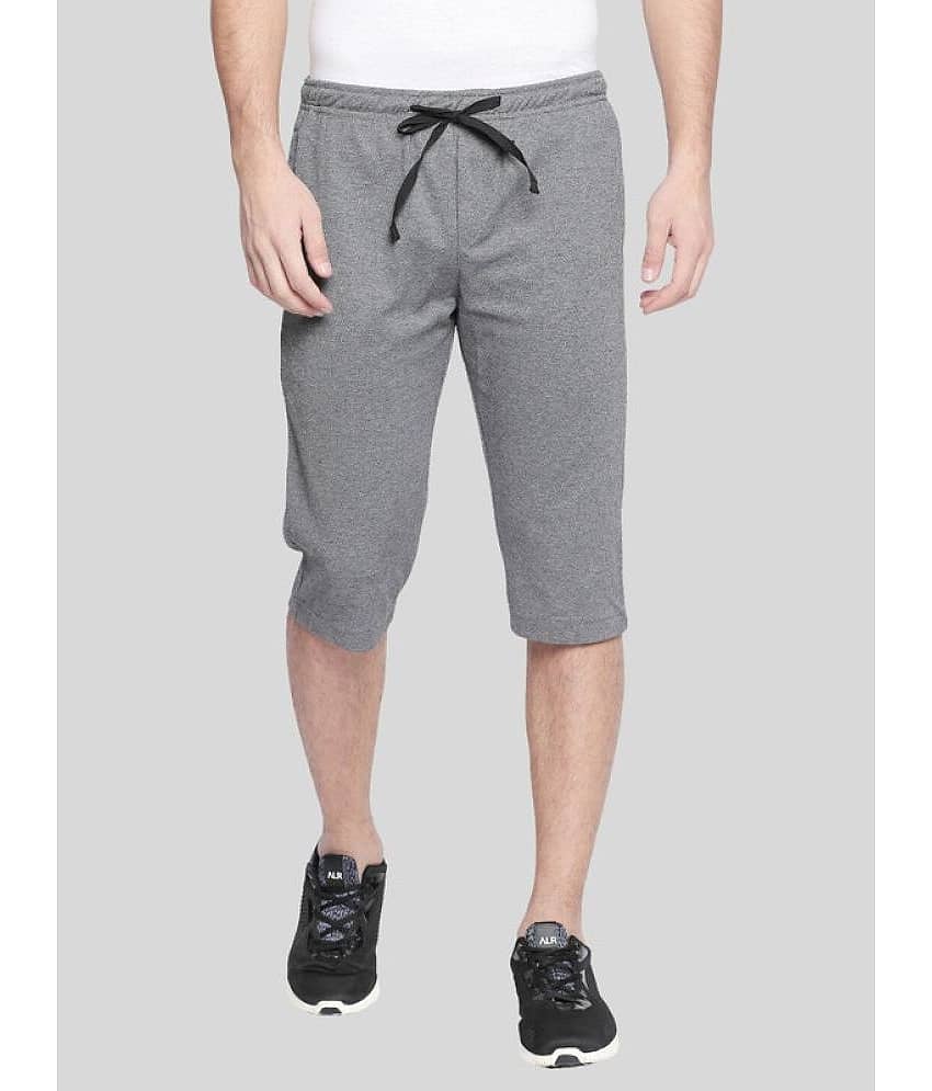 Avoq - Charcoal Cotton Blend Men's Three-Fourths ( Pack of 1 ) - Shorts | Buy online on ZillyBuy