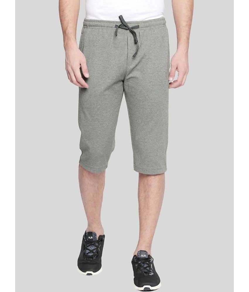 Avoq - Grey Melange Cotton Blend Men's Three-Fourths ( Pack of 1 ) - Shorts | Buy online on ZillyBuy