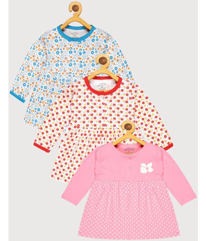 Babeezworld Pack of 3 Baby Girls Cotton Frock ( Multi )