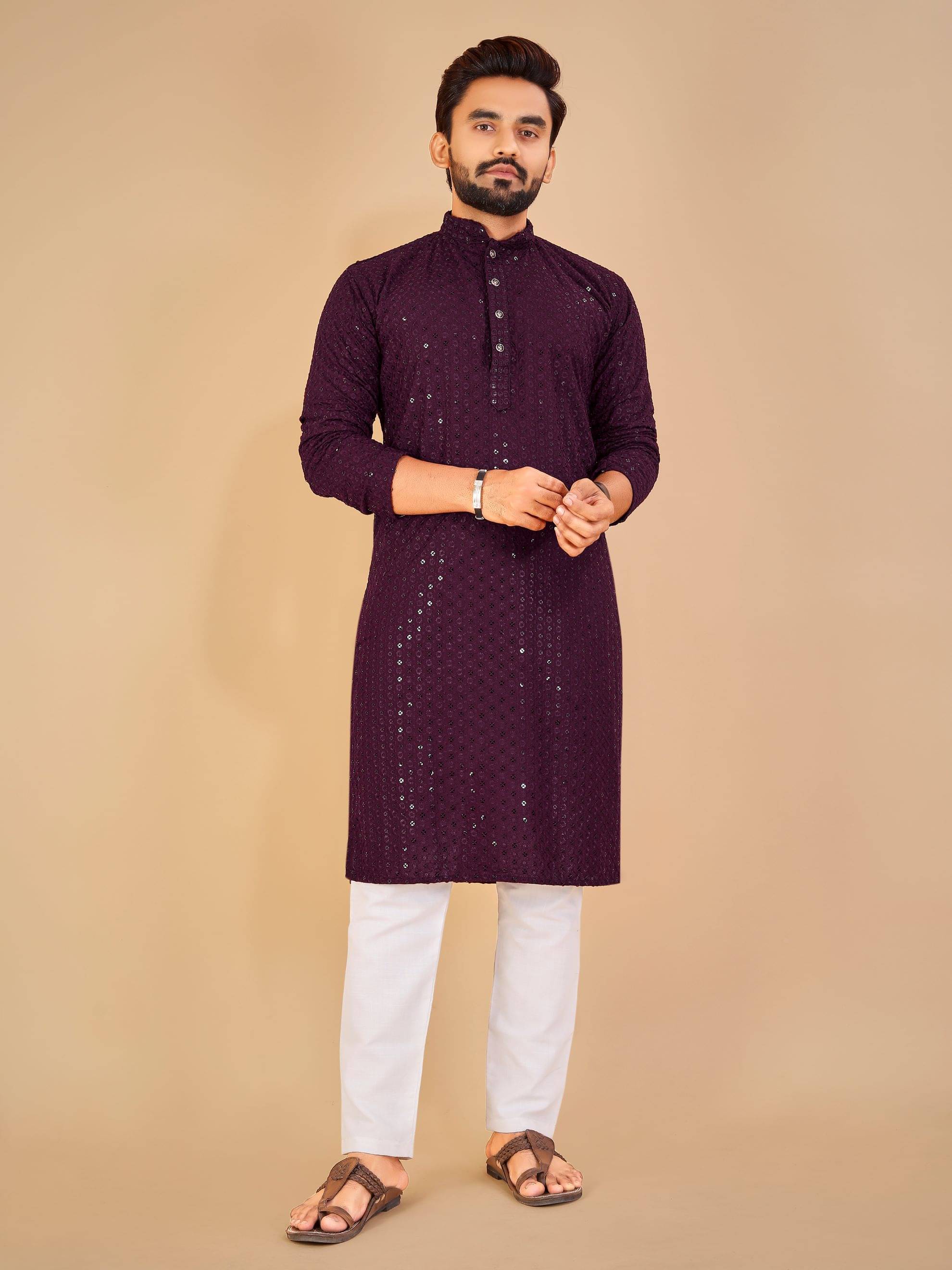 Balaji's - Magenta Cotton Regular Fit Men's Kurta Pyjama Set ( Pack of 1 ) Balaji's - Magenta Cotton Regular Fit Men's Kurta Pyjama Set ( Pack of 1 )
